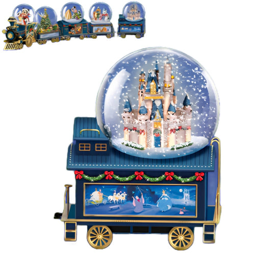The Bradford Exchange Disney’s Wonderland Express Miniature Snow Globe Collection Issue #5: Cinderella 'Enchanted Journey Caboose' Handcrafted Snow Globe Train with Music 3 to 4.5-Inches - RCE Global Solutions