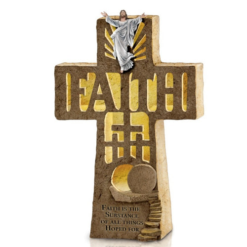 The Bradford Exchange Words Of Faith Cross Religious Sculpture 9.25-inches - RCE Global Solutions