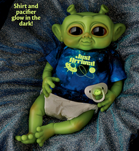 Load image into Gallery viewer, The Ashton-Drake Galleries Just Arrived Alien Baby Doll with TrueTouch Silicone, Glow-in-Dark Outfit, Weighted Body - RCE Global Solutions
