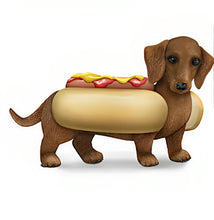 Load image into Gallery viewer, The Hamilton Collection One Hot Dog Bone Appetit Dachshund Collection Paw-fect Treat Handcrafted &amp; Hand Painted Figurine by Blake Jensen 6-inches - RCE Global Solutions
