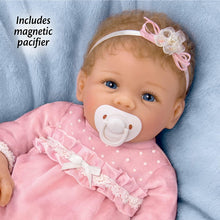 Load image into Gallery viewer, The Ashton-Drake Galleries A Dream Come True Realistic Baby Girl Doll Handcrafted of TrueTouch® Authentic Silicone with Hand-Painted Details and Featuring Hand-Rooted Hair Comes with A Velvet Outfit with Matching Headband 17&quot;-Inches - RCE Global Solutions
