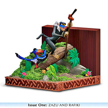 Load image into Gallery viewer, The Bradford Exchange 30th Anniversary Disney The Lion King Bookend Collection Issue #1 Zazu and Rafiki Handcrafted Resin Bookends with Intricate Sculptural Details 5-inches
