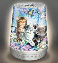 Load image into Gallery viewer, The Bradford Exchange Kitten Bouquet Sleep Sound Machine Limited Edition Nightlight &amp; Sound Therapy Device with 24 Soothing Sounds and Timer by Dona Gelsinger 6-Inches
