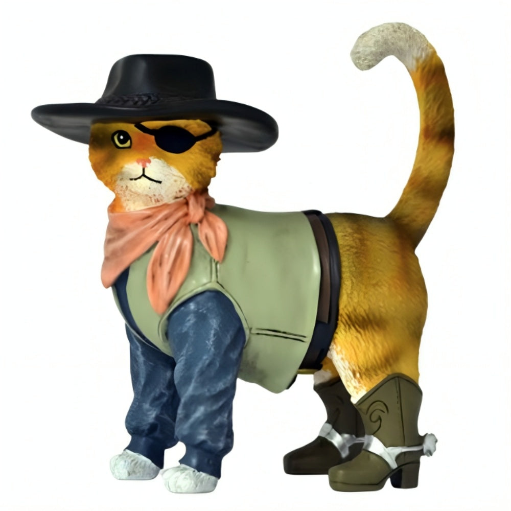 The Hamilton Collection Spurs 'N Fur Kitty Cowboys Figurine Collection Issue #7:Rusty Boots Cat Exquisitely Sculpted & Delightfully Handpainted Kitten Figurine 5.5-inches