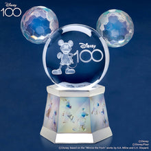 Load image into Gallery viewer, The Bradford Exchange Disney100: 100 Years Of Wonder Sculpture Commemorating a Century of Disney Magic with Mickey Mouse and Friends Stunning 3D Glass Globe with Rotating Rainbow Colors and Faceted Hexagonal Base Featuring Beloved Characters 6.5&quot; W x 8&quot; H - RCE Global Solutions
