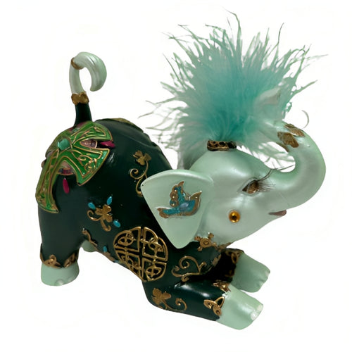 The Hamilton Collection Amazing Inspiration Luck of the Irish Elephant Figurine Collection Issue #6 Hand-Painted Irish Symbols Realistic Eyelashes and Luxurious Details by Margaret Le Van 4.25-inches - RCE Global Solutions