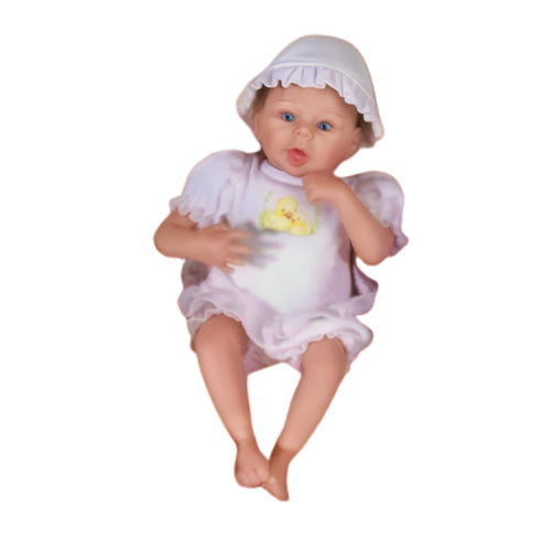 The Ashton-Drake Galleries So Truly Real® Tiny Aria Tiny Miracles Baby Collectible Doll Lifelike Breathing Baby Doll with RealTouch™ Vinyl Skin, Micro-Rooted Hair, and Ruffled White Outfit by Andrea Arcello 10-Inches - RCE Global Solutions
