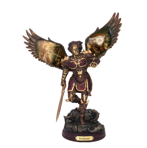 The Bradford Exchange "Nathaniel Gift of God" Archangels of Light Bronze Religious Sculpture Collection Issue #25 by Howard David Johnson 10-inches
