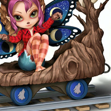 Load image into Gallery viewer, The Hamilton Collection All Aboard the Halloween Express Figurine Collection Issue #3 Furr-ociously Friendly Fairy in Frankenstein Bride Costume Handcrafted Resin by Jasmine Becket-Griffith 4.25-Inches
