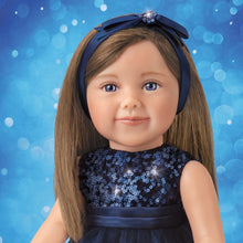 Load image into Gallery viewer, The Ashton-Drake Galleries Lucy Lifelike Child Doll with Realistic 5 Piece Custom Clothing Ensemble Outfit Sequin Dress Overcoat Shoes and Soft RealTouch® Vinyl Skin 18-Inches
