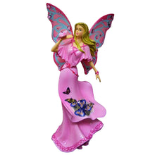 Load image into Gallery viewer, The Hamilton Collection Soaring With Faith Fairy Figurine Hope Takes Flight Collection Hand-Painted Breast Cancer Awareness Sculpture with Faux Gems by Jody Bergsma 7.5-inches
