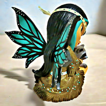 Load image into Gallery viewer, The Hamilton Collection Soulquest the Spirit of Magic Raccoon and Fairy figurine Issue #8 Hand-Painted Resin from Jasmine BecketGriffith's Spirit Maidens Collection 4-inches
