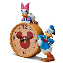 Load image into Gallery viewer, The Bradford Exchange Disney Mickey Mouse &amp; Friends Desk Clock Issue 3 Hand-Painted Donald and Daisy Quartz Timepiece Sculpted Resin Base Classic Disney Home Decor 4.75&quot; W x 4.5&quot; H - RCE Global Solutions
