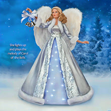 Load image into Gallery viewer, The Ashton-Drake Galleries Carol of the Bells Angel Portrait Doll with Glowing Skirt Plays Carol of the Bells Song Poseable with Feathered Wings Silver Bells and Holiday Gown Christmas Collectible Doll 24-inches - RCE Global Solutions
