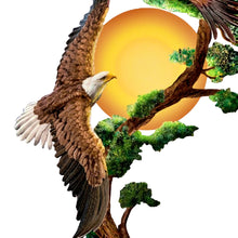 Load image into Gallery viewer, The Bradford Exchange Soaring Sunrise Eagle Wall Décor Illuminated Cold-Cast Bronze Sculptures with Hand-Painted Details and Frosted Art Glass Sun Wireless LED Wall Sconce 20-inches - RCE Global Solutions
