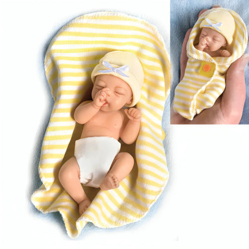 The Ashton - Drake Galleries Bundle Of Sunshine Issue #3 Hand-Painted Lifelike Pint-Sized Sweet-As-Can-Be Babies  Miniature Baby Doll by Sherry Rawn 4-inches - RCE Global Solutions