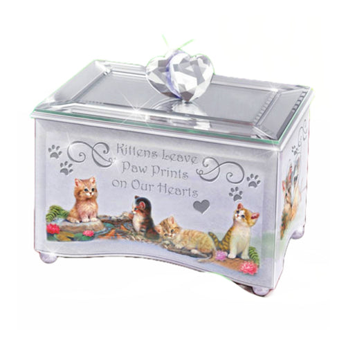The Bradford Exchange Purr-fect Reflections Of Love Mirrored Music Box with Kitten Artwork of Jürgen Scholz 4.5