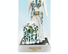 Load image into Gallery viewer, The Bradford Exchange Elvis Presley Illuminated Jumpsuit Sculpture Collection Issue #2 Peacock Handcrafted Collectible in Museum-Style Display Case &amp; Faux Jewel Accents 6-inches
