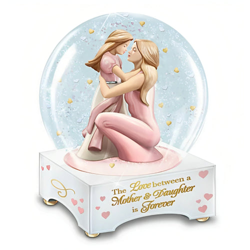 The Bradford Exchange A Mother and Daughter’s Love Is Forever Musical Glitter Globe Heartfelt Mother-Daughter Gift Plays 