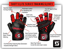 Load image into Gallery viewer, Skott Tarantula Weightlifting Gloves Genuine Leather Gym Gloves with Full Wrist Wrap Support, Breathable Grip for Training, Fitness &amp; Bodybuilding Unisex
