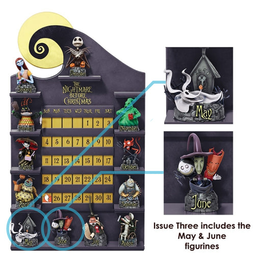The Bradford Exchange Disney Nightmare Before Christmas Perpetual Calendar Figurine Set of 2 MAY & JUNE Issue #3