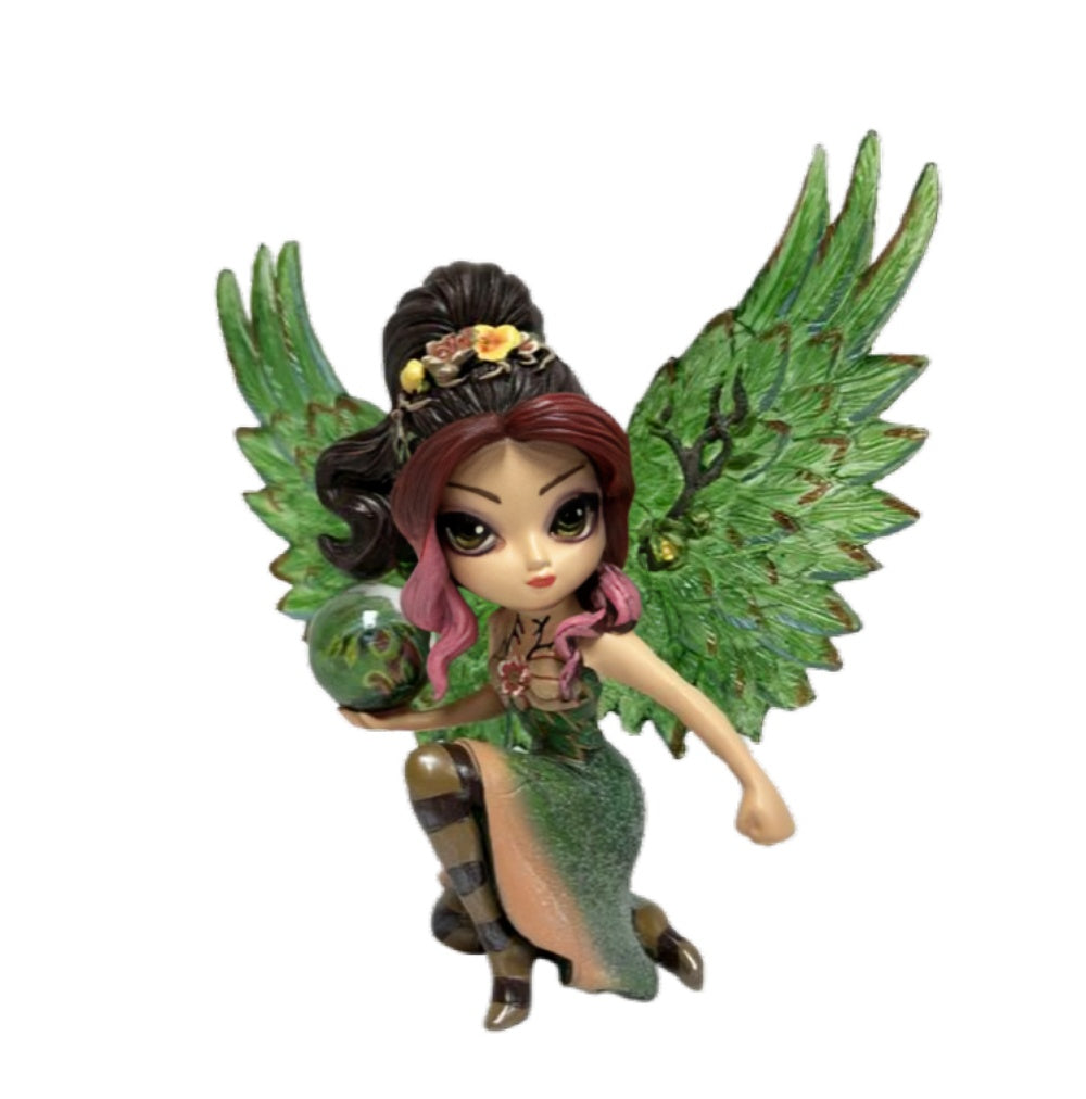 The Hamilton Collection Mystic Guardians of Nature Fairy Figurine Collection Issue #3 Terra,Guardian of the Land Handcrafted Resin with Custom-Carved Crystalline Wings Hand-Painted Elemental Orb by Jasmine Becket-Griffith 5.5-inches