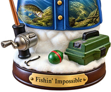Load image into Gallery viewer, The Bradford Exchange Fishin' Impossible Collection Issue #3 Fishing for Fun Snowman Figurine by Al Agnew, Handcrafted with Fishing Rod and Tackle Box 7.5 inches
