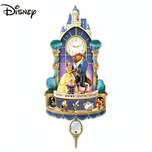 The Bradford Exchange Disney Beauty and The Beast Happily Ever After Illuminated Hand-Sculpted Wall Clock - RCE Global Solutions