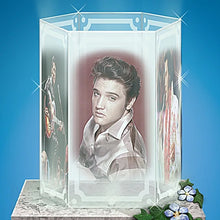 Load image into Gallery viewer, The Hamilton Collection Honoring The King Illuminated Elvis Presley Glass-Panel Memorial Sculpture 8-inches - RCE Global Solutions
