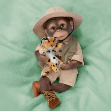 Load image into Gallery viewer, The Ashton - Drake Galleries Milo the Safari Monkey Doll Lifelike So Truly Real® Hand Applied Mohair Weighted Fully Poseable with Soft RealTouch® Vinyl Skin and Plush Leopard Stuffed Animal 16&quot;-Inches
