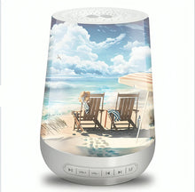 Load image into Gallery viewer, The Bradford Exchange Seaside Sleep Sound Machine Nightlight + 24 Relaxing Sounds Ocean-Inspired Art &amp; Soothing Ambience 6-Inches - RCE Global Solutions
