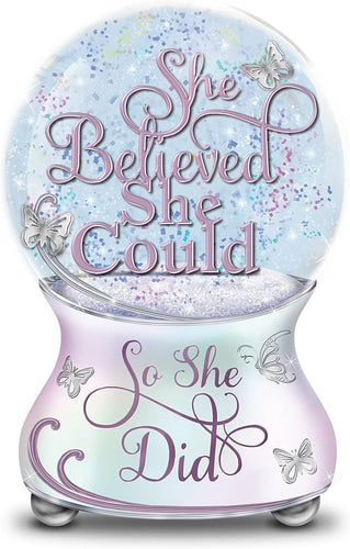 The Bradford Exchange She Believed She Could So She Did Heirloom Porcelain Musical Glitter Globe 6-inches - RCE Global Solutions