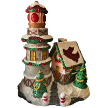 Load image into Gallery viewer, The Bradford Exchange Rudolph The Red-Nosed Reindeer Village Collection Issue #61 Lighthouse Christmas Village Display Illuminated Lighted Holiday Decor Hand Painted Sculpture 8.75-Inches
