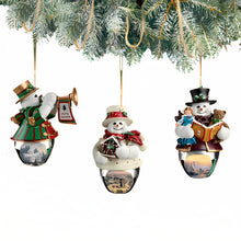 Load image into Gallery viewer, The Bradford Exchange Snow-Bell Holidays Ornaments #3 Set of 3 Christmas Decoration by Thomas Kinkade 3.5-inches - RCE Global Solutions
