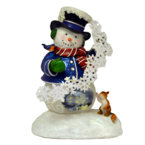 The Bradford Exchange Let It Snow Snow Wonderful Snowman Collection Issue #4 Hand Painted Elegance With Light Music And Enchanting Details Christmas Decoration Figurine by Thomas Kinkade 7.75-inches