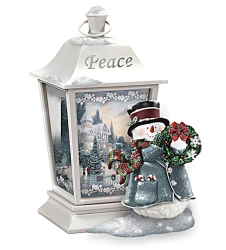 The Bradford Exchange Peace Thomas Kinkade Lights of the Holiday Lantern Collection Issue #1 Illuminated Fully Sculpted and Hand-painted 8-inches - RCE Global Solutions