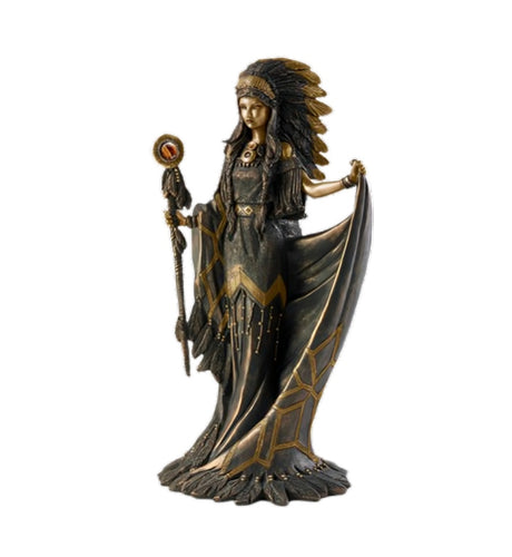 The Bradford Exchange Heart of a Great Spirit Sculpture Hand-Painted Limited Edition Native American-Inspired Art with Bronze-Like Patina & Genuine Tiger’s Eye Gemstones 12-inches - RCE Global Solutions