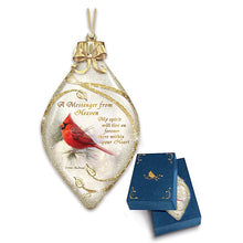 Load image into Gallery viewer, The Bradford Exchange Messengers From Heaven Illuminated Cardinal Art Hand-blown Glass Ornament by James Hautman 5.5-inches - RCE Global Solutions
