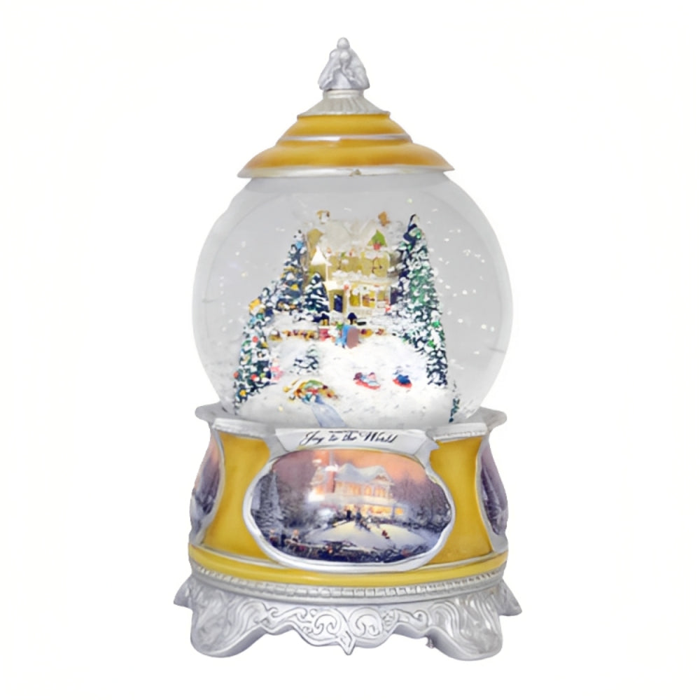 The Bradford Exchange Joy To The World Song Of The Season Snow Globe Collection Issue #5 Illuminated Musical Collectible with Swirling Snow Victorian Christmas-Inspired by Thomas Kinkade 5.25-inches - RCE Global Solutions