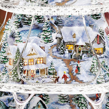 Load image into Gallery viewer, The Bradford Exchange Thomas Kinkade Holiday Reflections Hand Cut Crystal Christmas Tree Decoration With 3D Village Inside and a Miniature Moving Train Plays Medley of Christmas Songs 13.5-Inches - RCE Global Solutions
