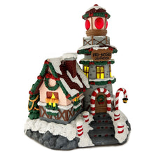 Load image into Gallery viewer, The Bradford Exchange Rudolph The Red-Nosed Reindeer Village Collection Issue #61 Lighthouse Christmas Village Display Illuminated Lighted Holiday Decor Hand Painted Sculpture 8.75-Inches
