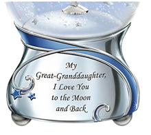 Load image into Gallery viewer, The Bradford Exchange Great-Granddaughter Musical Glitter Globe With Crystals Keepsake Plays &quot;Always in My Heart&quot; A Shimmering Tribute to Your Precious Star&quot; 5.75-Inches - RCE Global Solutions
