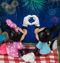Load image into Gallery viewer, The Hamilton Collection Disney Our Love Lights Up the Sky Figurine Mickey Mouse &amp; Minnie Mouse Light-Up Fireworks Collectible, Handcrafted LED Animated Display Romantic Home Decor Gift 7-inches
