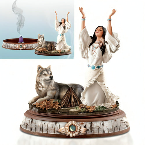 The Bradford Exchange Guiding Spirits with lavender-scented Incense Burner Sculpture from Mystic Maidens Incense Burner Collection 5