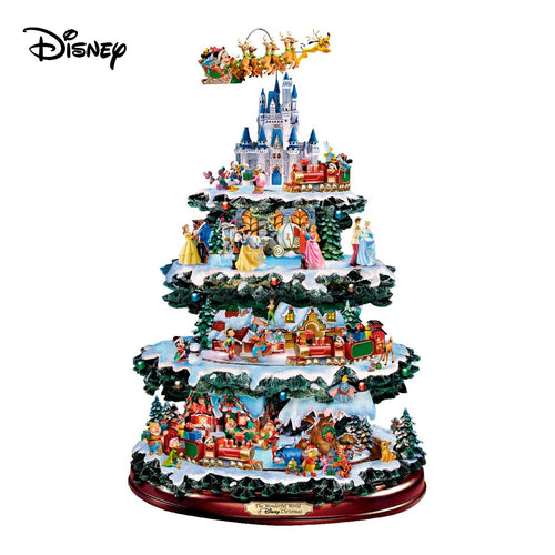 The Bradford Exchange Wonderful World Of Disney Ultimate 75 Character Tabletop Christmas Tree Decoration Mickey Cinderella Pooh and More 10 Scenes 20 Led Lights 4 Tiers of Movement and Music 16-Inches - RCE Global Solutions