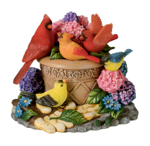 The Bradford Exchange The Nature's Songbook Sculpture Collection Issue #6 Flying Lesson Handcrafted Sculpture with Touch-Activated Lifelike Songbirds, Bringing the Joy of Nature's Melodies to Your Home's Decor 8-Inches - RCE Global Solutions