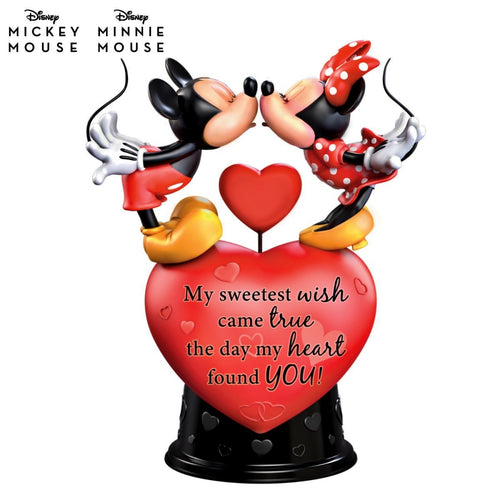 The Bradford Exchange Disney Mickey Mouse And Minnie Mouse Figurine Hand-Painted Musical Collectible with Spinning Heart & “Always in My Heart” Melody 6.25-inches