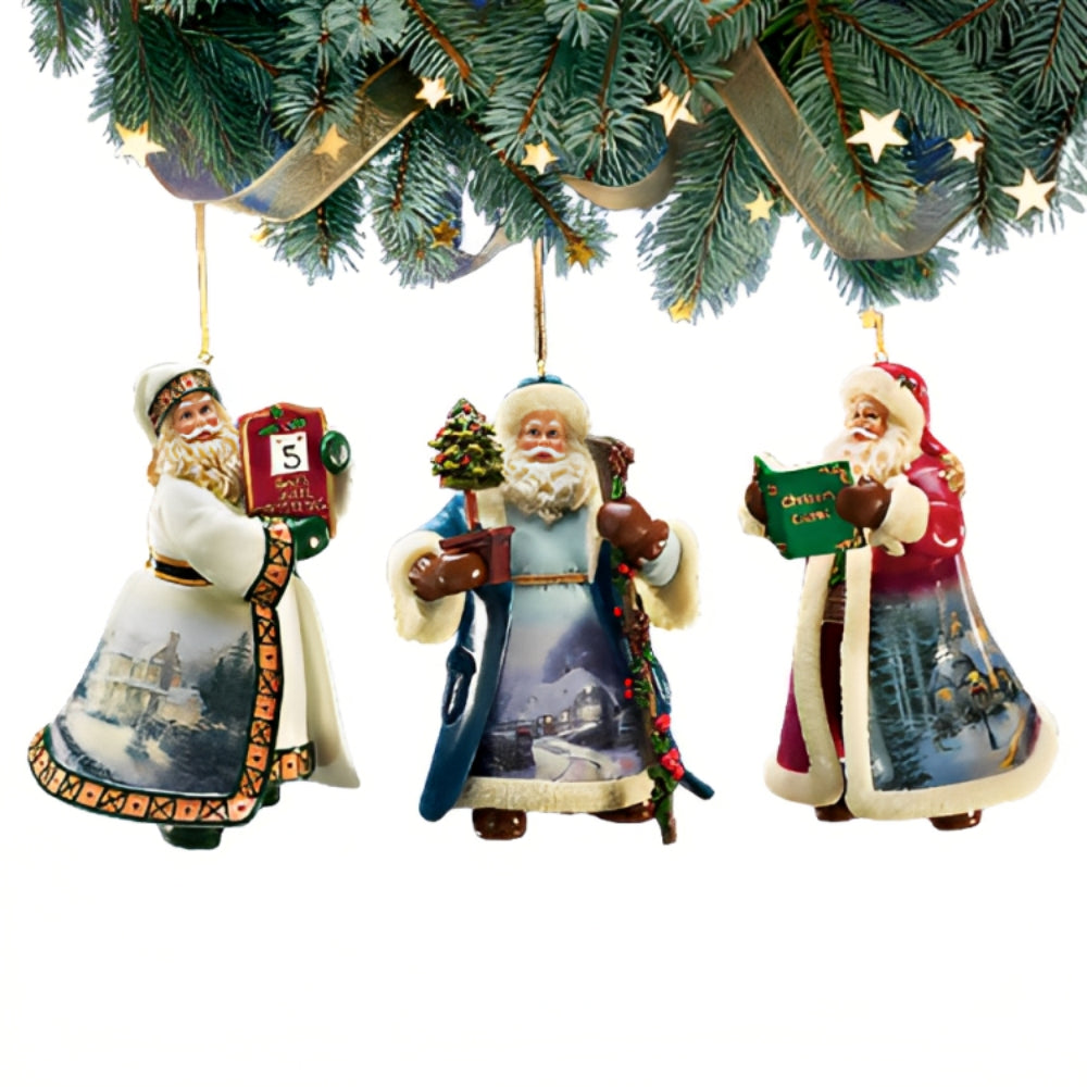 The Ashton-Drake Galleries Victorian Winter Scenes Santas Ornament Collection Issue #23 Painter of Light Artistry Christmas Decoration Set of 3 by Thomas Kinkade 12-inches - RCE Global Solutions