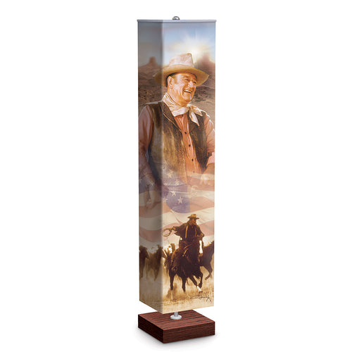 The Bradford Exchange John Wayne Floor Lamp with Artwork Of Duke On The Shade 60-inches