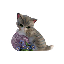 Load image into Gallery viewer, The Hamilton Collection Treasures of a Love Never Forgotten Issue #2 Friends Always Care Kitten Figurine Hand-Painted with Faux Gems Glitter and Alzheimer&#39;s Awareness Accents 2.25-inches
